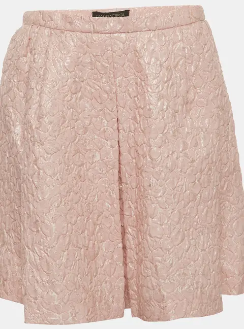 Giambattista Valli Pink Floral Jacquard Pleated Flared Skirt M