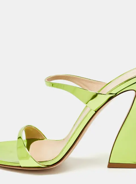 Gianvito Rossi Aura Size 40 Green Patent Leather Slide Sandals