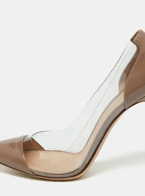 Gianvito Rossi Old Rose PVC and Leather Plexi Pumps Size 39
