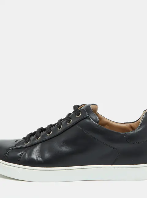 Gianvito Rossi Black Leather Low Top Sneakers Size 39