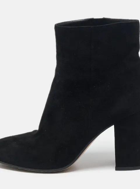 Gianvito Rossi Black Suede Ankle Length Boots Size 38.5