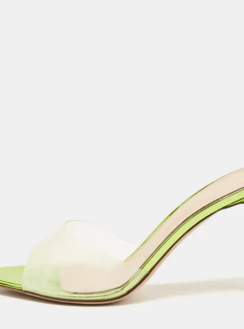 Gianvito Rossi Green PVC Elle Slide Sandals Size 38