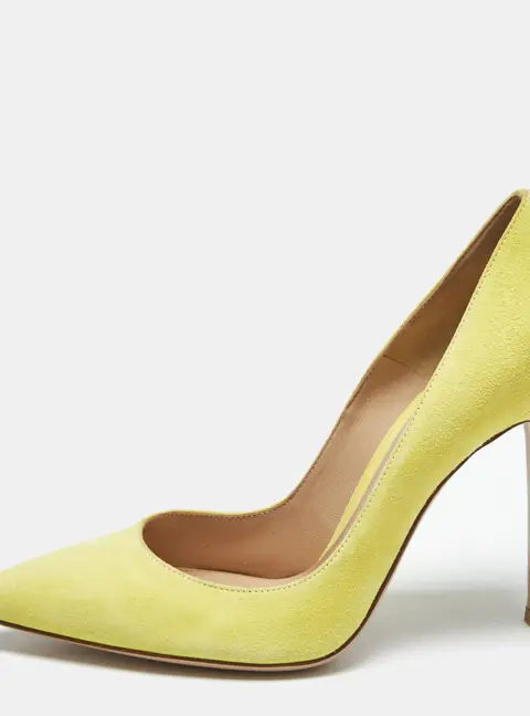 Gianvito Rossi Green Suede Pointed Toe Pumps Size 39