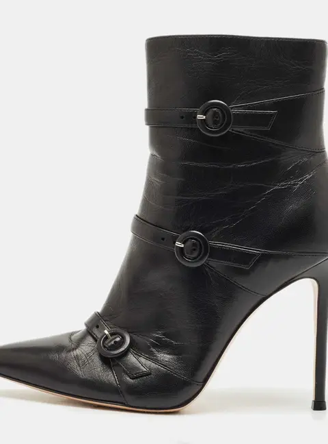 Gianvito Rossi Black Leather Ankle Length Boots Size 39