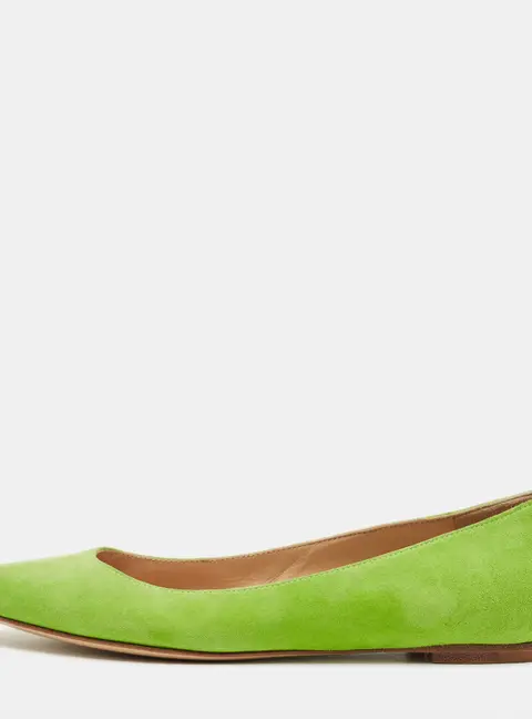 Gianvito Rossi Green Suede Ballet Flats Size 36