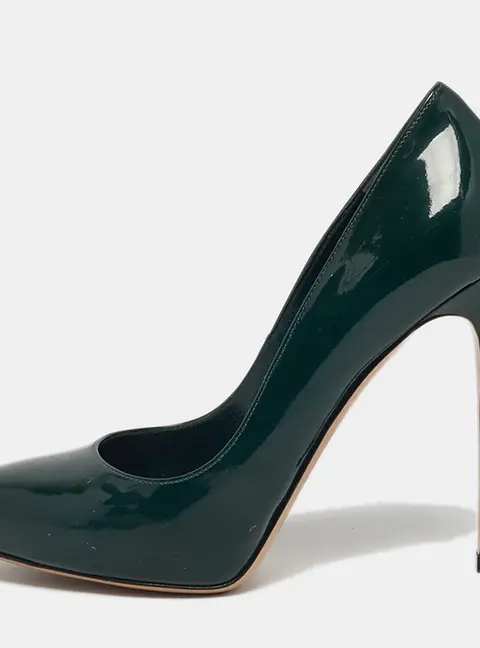 Gianvito Rossi Size 36 Dark Green Patent Leather Platform Pumps