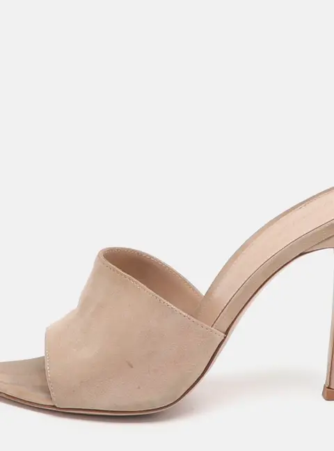 Gianvito Rossi Elle Size 35 Beige Suede Slide Sandals
