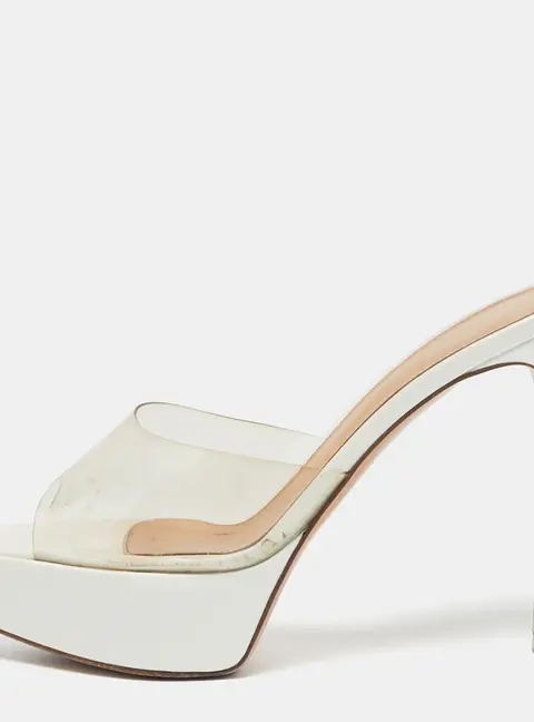 Gianvito Rossi Betty Size 37.5 Transparent PVC Platform Slide Sandals