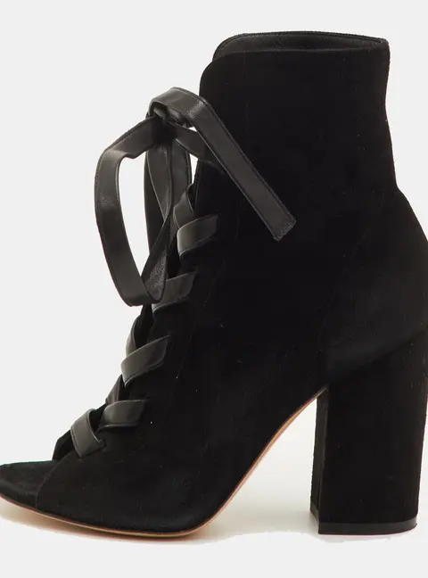 Gianvito Rossi Size 36.5 Black Suede Ankle Length Boots