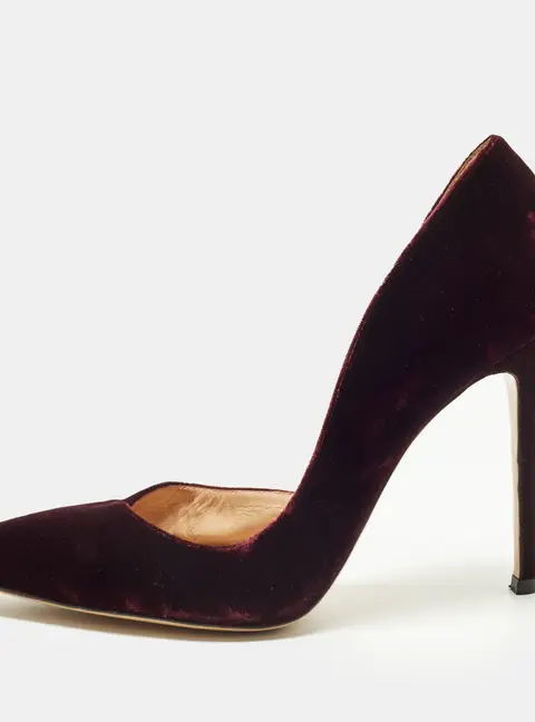 Gianvito Rossi Size 39 Burgundy Suede D'orsay Pumps