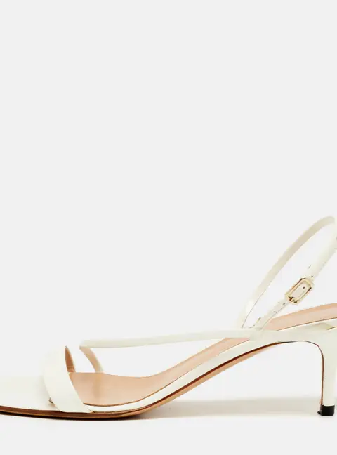Gianvito Rossi Manhattan Size 41.5 White Patent Leather Slingback Sandals