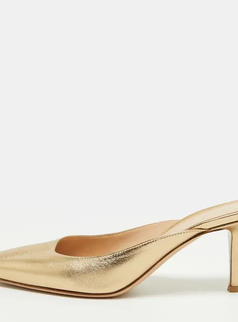 Gianvito Rossi Lindsay Size 39 Gold Leather Mules