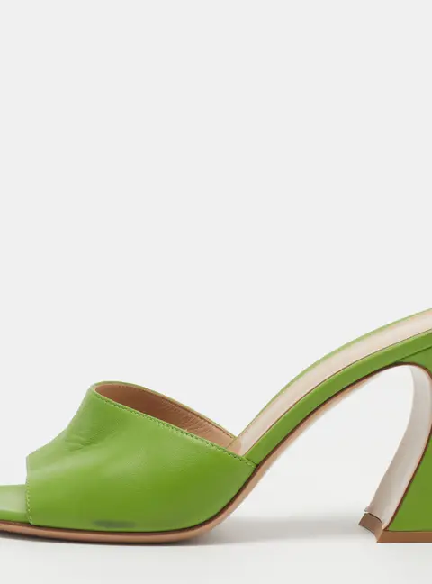 Gianvito Rossi Wynn Size 38 Green Leather Slide Sandals