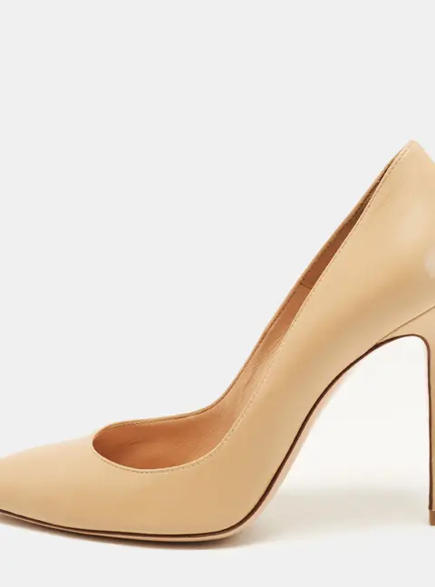 Gianvito Rossi Gianvito 105 Size 40 Beige Leather Pointed Toe Pumps