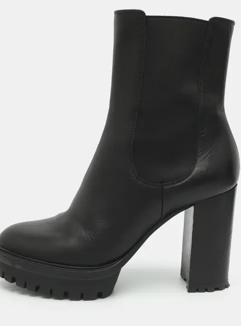 Gianvito Rossi Size 39 Black Elastane and Leather Mid Calf Boots
