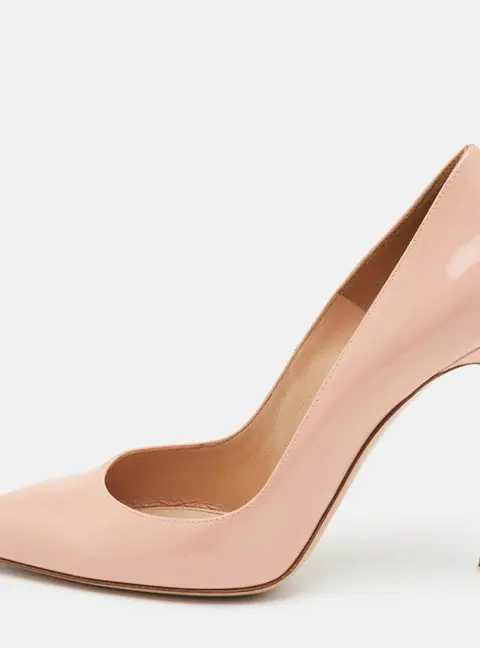 Gianvito Rossi Gianvito 105 Size 37 Beige Patent Leather Pointed Toe Pumps