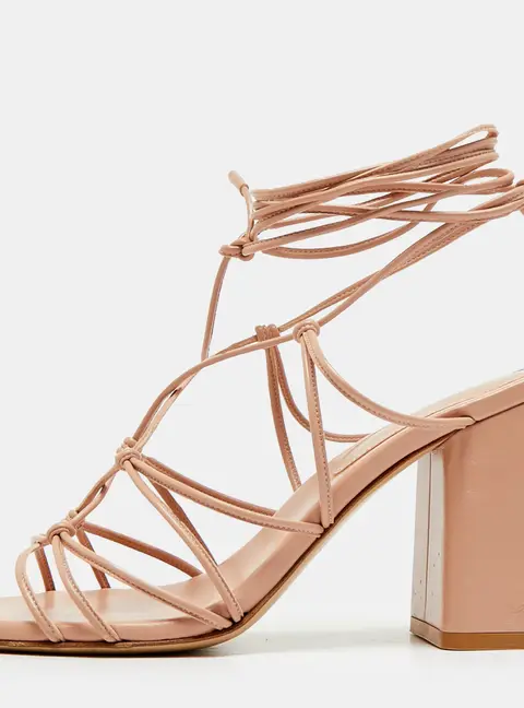 Gianvito Rossi Minas Size 37 Beige Leather Ankle Strap Sandals