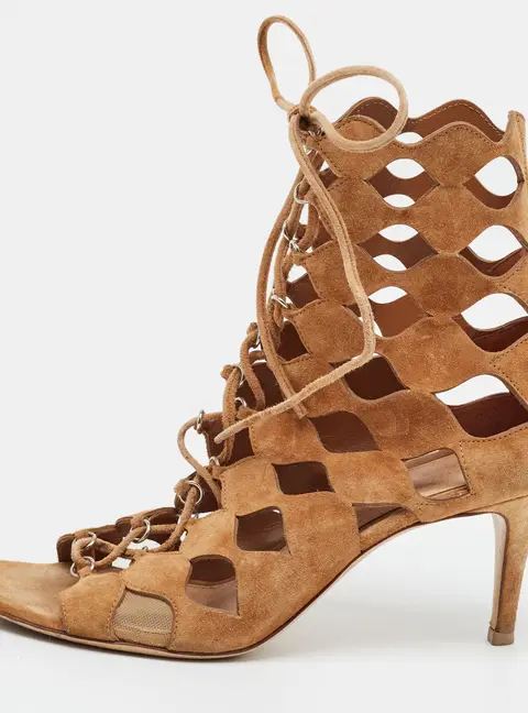 Gianvito Rossi Azalia Size 37 Brown Suede Sandals