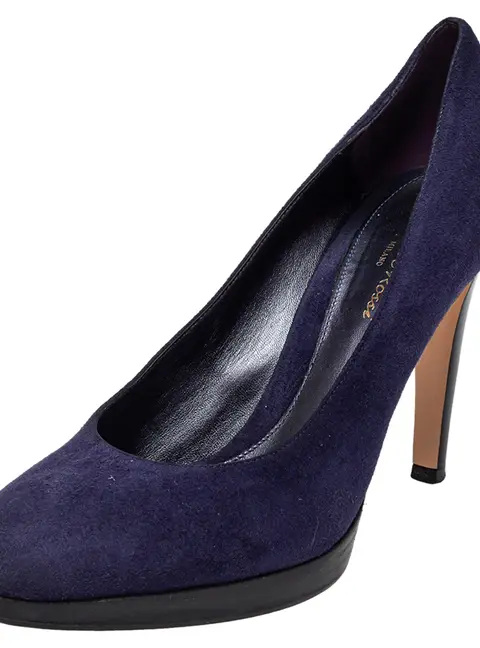 Gianvito Rossi Size 40 Blue Suede Platform Pumps