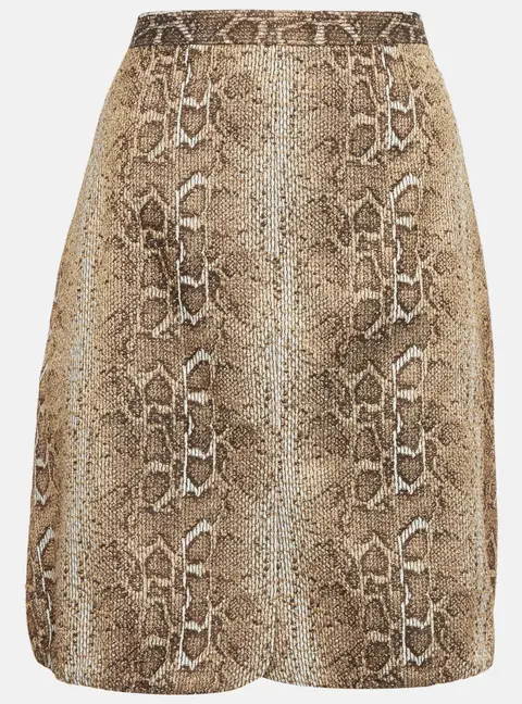 Giorgio Armani Beige Jacquard Short Skirt M