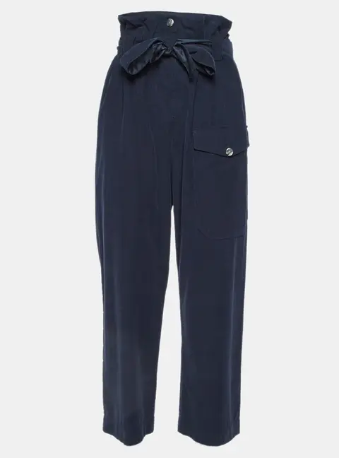Giorgio Armani Midnight Blue Corduroy Belted Trousers S