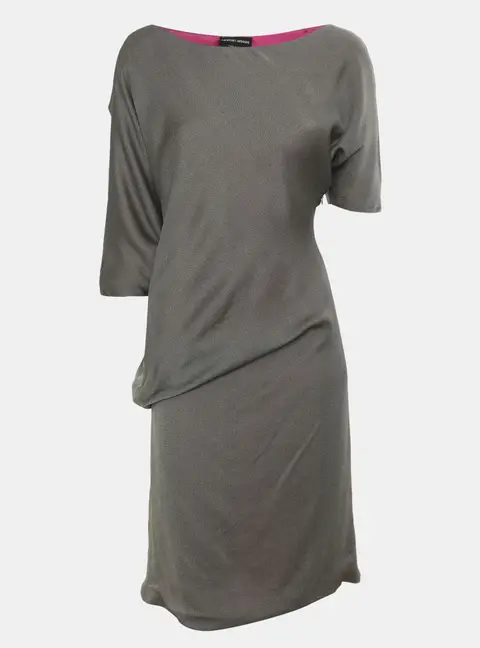 Giorgio Armani Grey/Black Silk Dress S