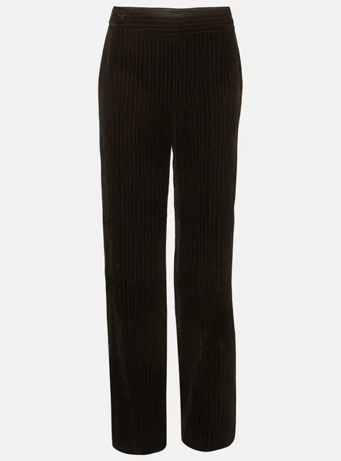 Giorgio Armani Black Pinstriped Loose Fit Trousers S