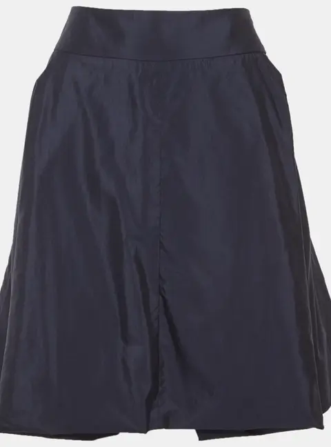 Giorgio Armani Navy Blue Silk Blend Flared Mini Skirt M