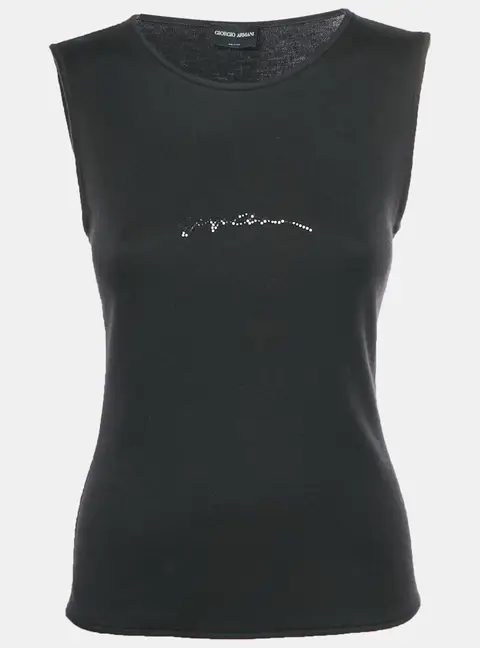 Giorgio Armani Black Jersey Tank Top S