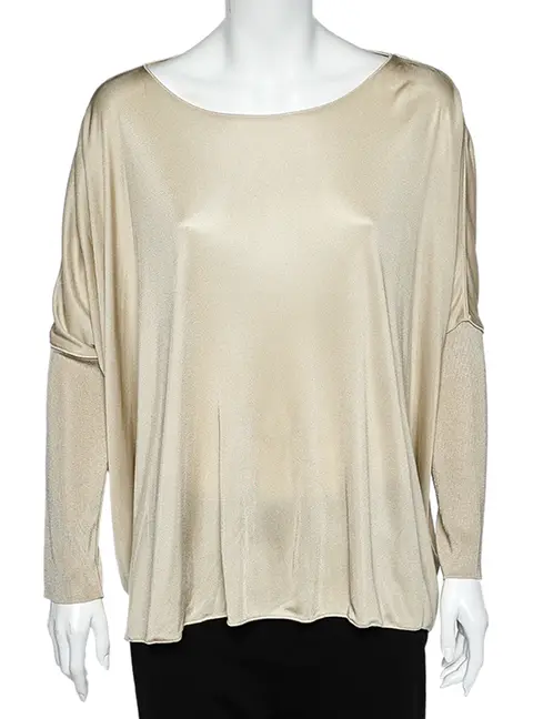 Giorgio Armani Beige Jersey Oversized Top L