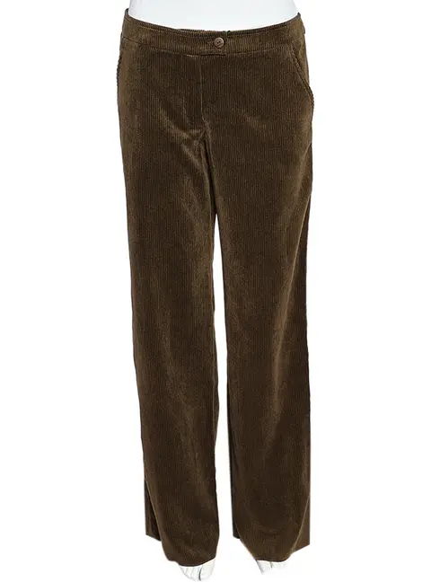 Giorgio Armani Brown Corduroy Wide Leg Pants M