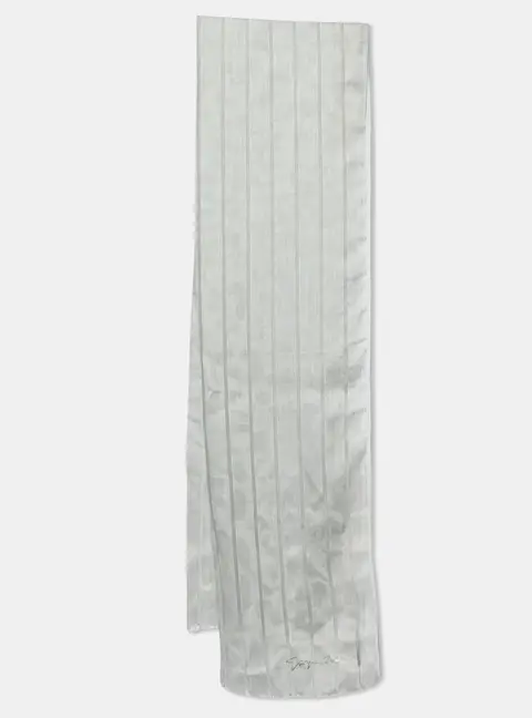 Giorgio Armani Grey Stripe Pattern Silk Blend Stole
