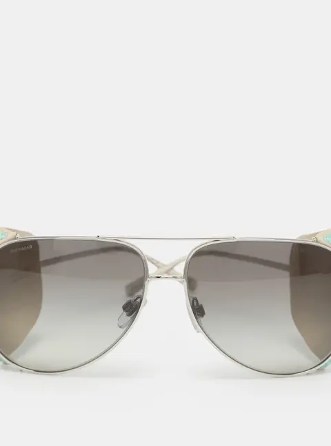 Giorgio Armani Grey/Silver AR6005-B-Z Sequins Embellished Aviator Sunglasses