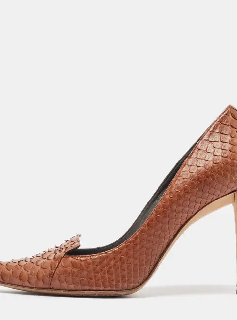 Gina Brown Python Pointed Toe Pumps Size 37.5