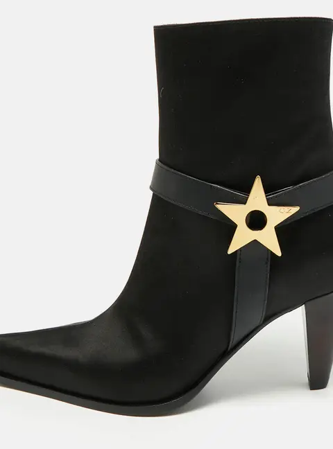 Giuseppe Zanotti Size 35 Black Satin North Star Ankle Length Boots
