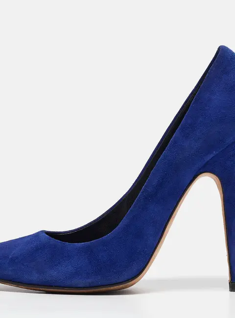 Giuseppe Zanotti Blue Suede Round Toe Pumps Size 40