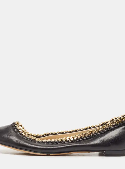 Giuseppe Zanotti Black Leather Ballet Flats Size 36
