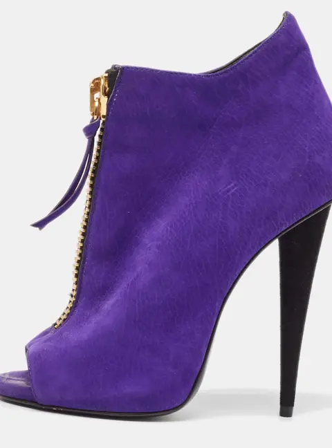 Giuseppe Zanotti Purple Suede Ankle Boots Size 36