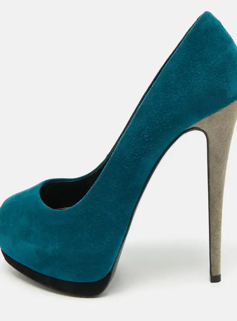 Giuseppe Zanotti Tricolor Suede Nana Peep Toe Platform Pumps Size 39.5