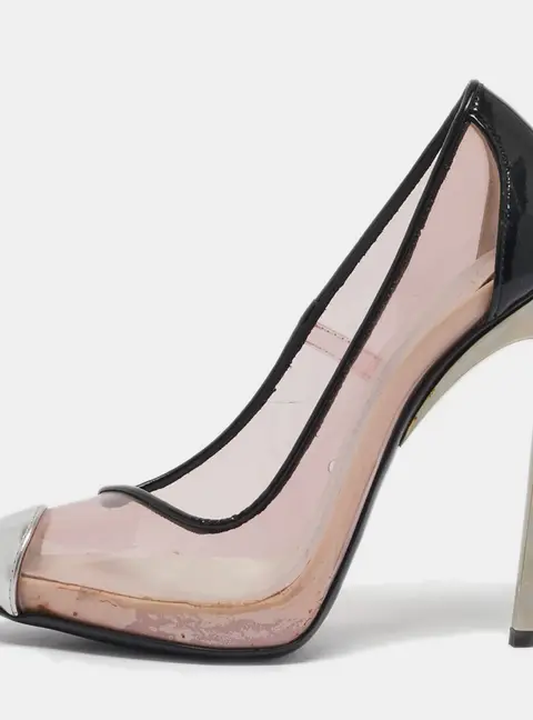 Giuseppe Zanotti Multicolor Patent Leather and PVC Cap Toe Pumps Size 35