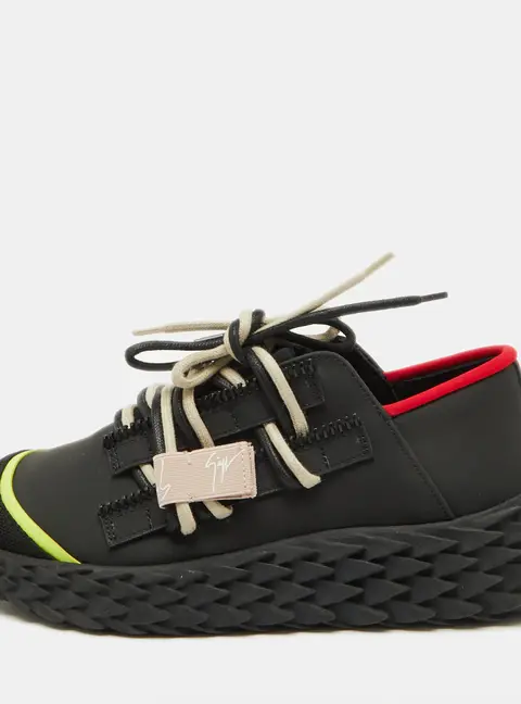 Giuseppe Zanotti Black Mesh and Rubber Urchin Sneakers Size 36