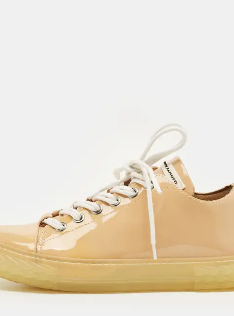 Giuseppe Zanotti Blabber Size 39 Beige Patent Leather Low Top Sneakers