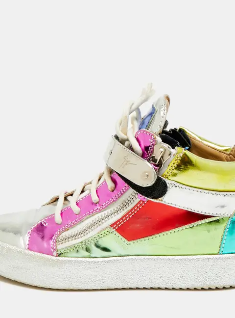 Giuseppe Zanotti Size 36 Multicolor Patent Leather High Top Sneakers