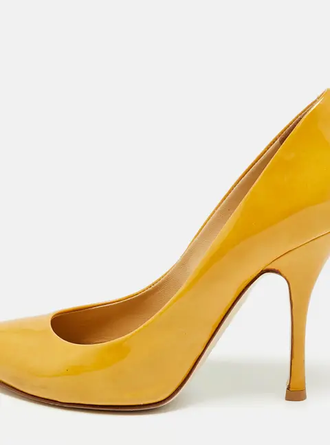 Giuseppe Zanotti Lucrezia Size 37.5 Brown Patent Leather Pumps