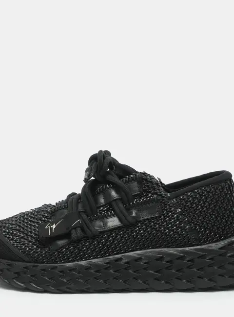 Giuseppe Zanotti Urchin Size 38 Black Textured Rubber Low Top Sneakers