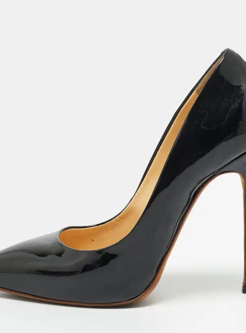 Giuseppe Zanotti Size 38.5 Black Patent Leather Pointed Toe Pumps