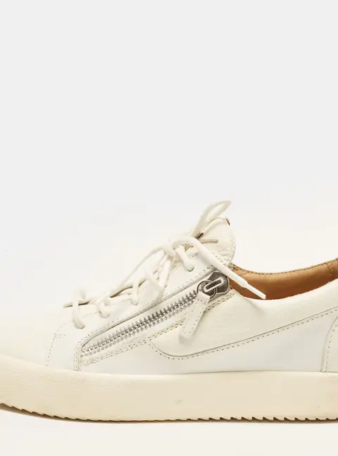 Giuseppe Zanotti Frankie Size 41.5 White Leather Low Top Sneakers