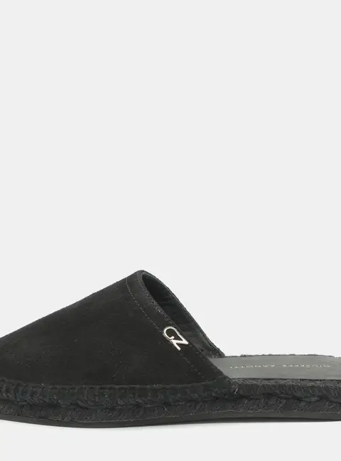 Giuseppe Zanotti Size 38 Black Suede Espadrilles Mules