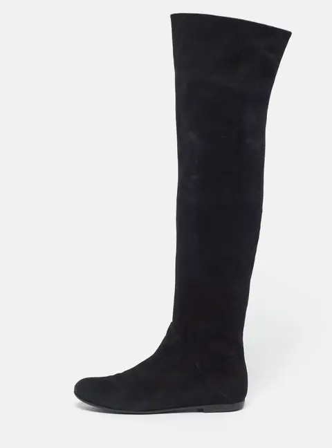 Giuseppe Zanotti Size 36.5 Black Suede Knee Length Boots