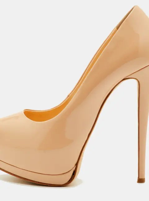 Giuseppe Zanotti Sharon Size 36 Blush Beige Patent Leather Platform Peep Toe Pumps